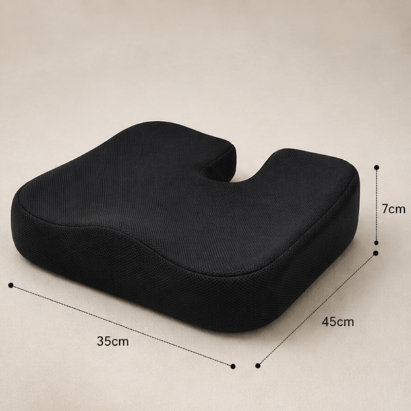 SitRight cushion dimensions: 45cm wide, 35cm deep, 7cm thick