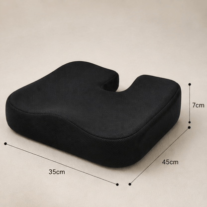 SitRight cushion dimensions: 45cm wide, 35cm deep, 7cm thick
